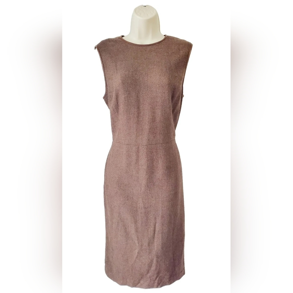RALPH LAUREN Women Black Label Brown Wool & Cashmere Sleeveless Dress Size 10
